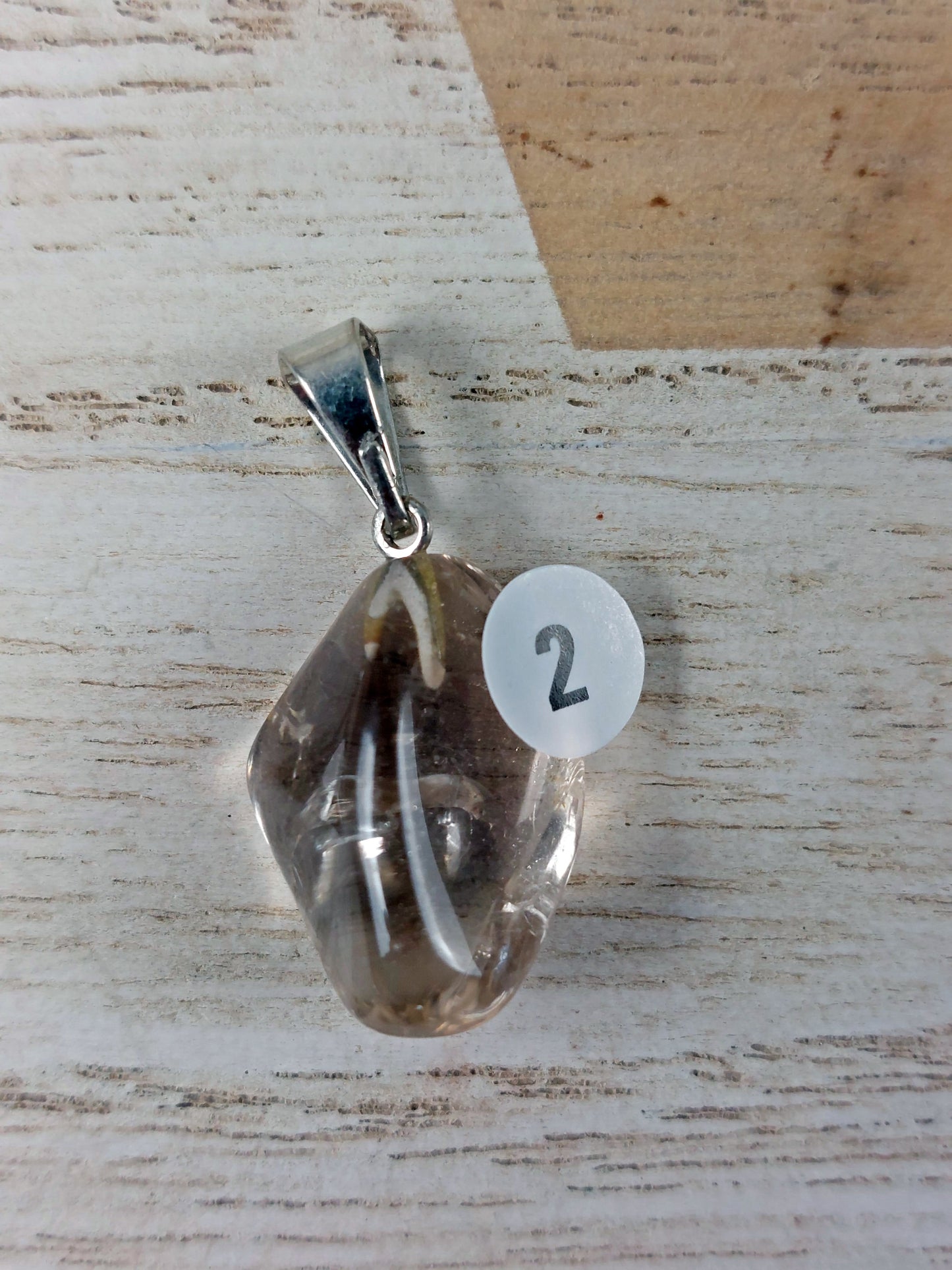 Pendentif Pierre roulée Quartz fumé