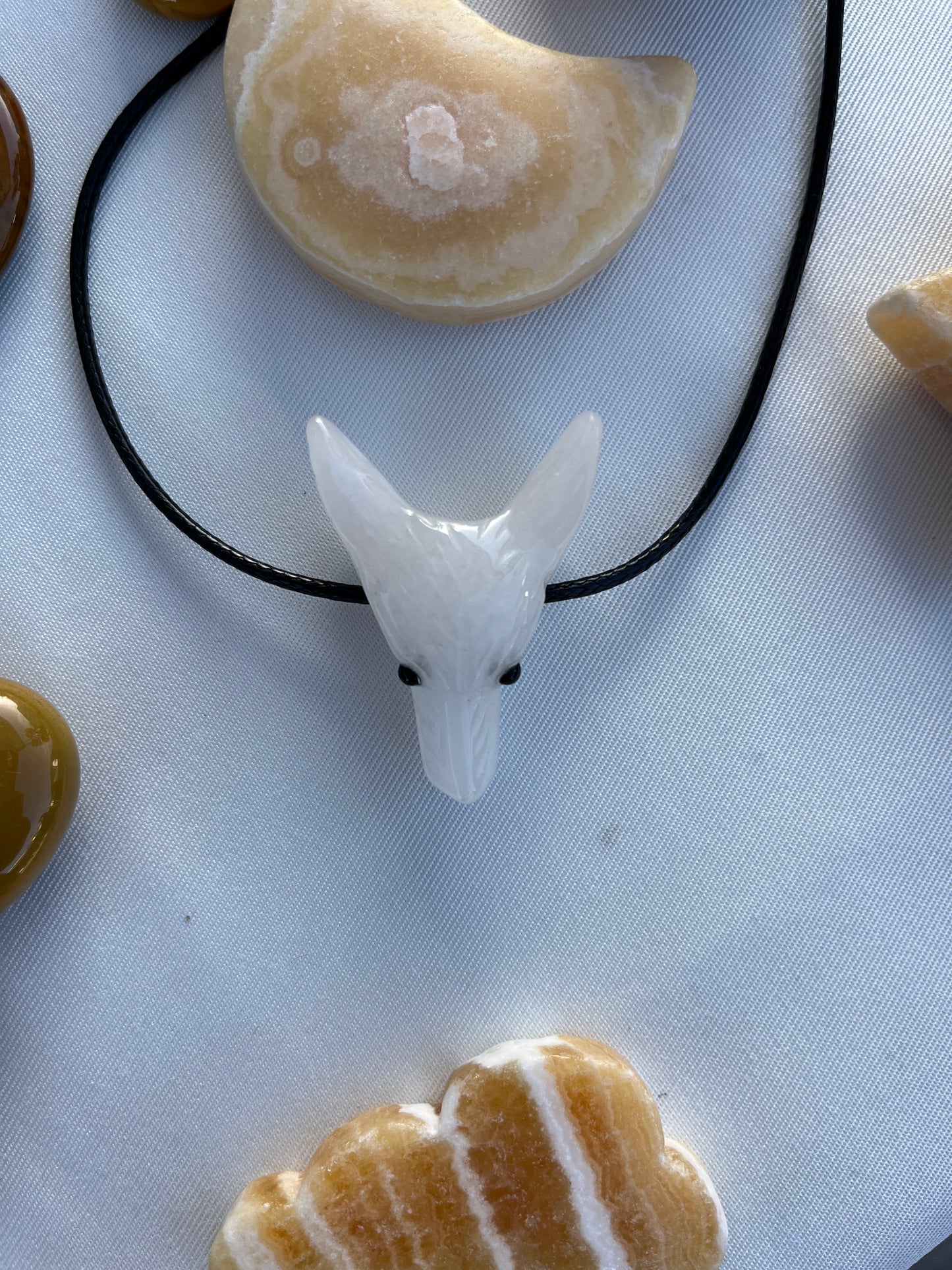 Pendentif tête de loup Quartz blanc